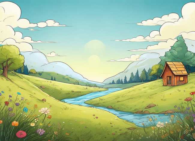 儿童故事风景画；儿童风景画 简单