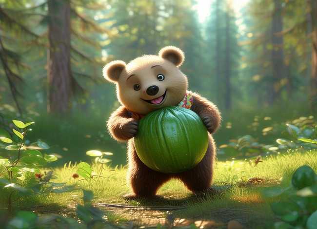 小熊买西瓜故事 小熊买西瓜故事图片