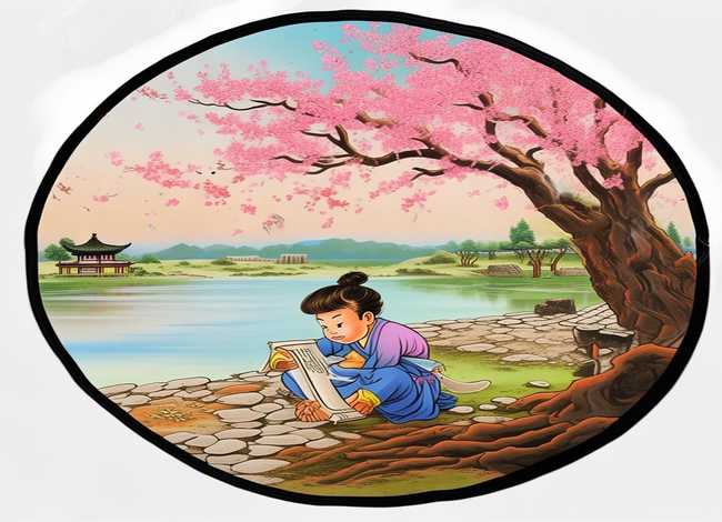 团扇古诗绘画儿童教程、团扇古诗配画