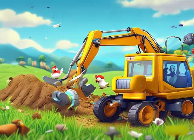 儿童挖土机动画片全集萌鸡小队中文版（儿童挖掘机动画片全集挖土机一小小滚一i!）