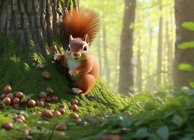 勤劳的小松鼠故事、勤劳的小松鼠故事内容