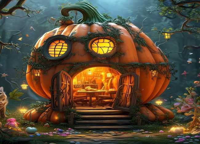 儿童故事神奇的南瓜 - 神奇的南瓜屋故事图片