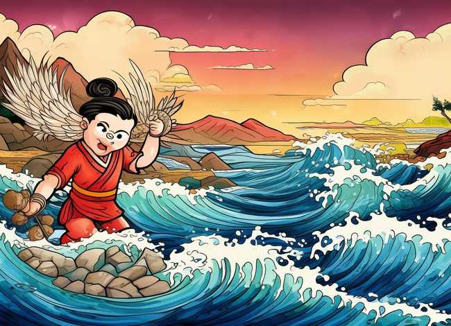 精卫填海神话故事手抄报四年级、精卫填海神话故事手抄报四年级好看精美