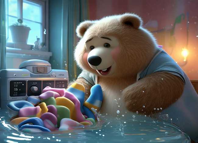 洗袜子的大笨熊儿童故事歌词，晚安,洗袜子的大笨熊故事