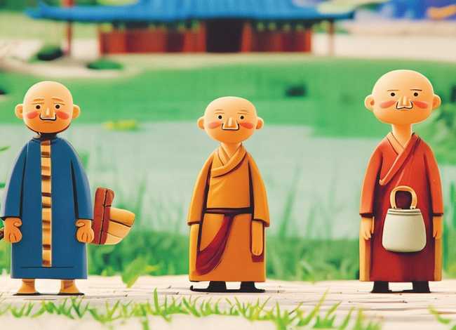 三个和尚故事儿童画 三个和尚故事简笔画