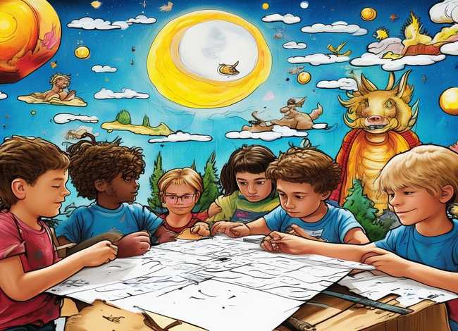 神话故事小学生绘画（神话故事小学生手抄报绘画）