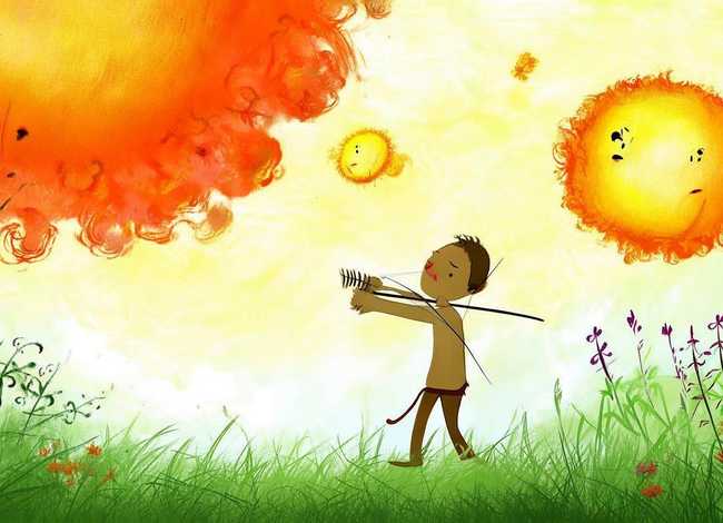 后羿射日故事儿童版；少儿故事后羿射日