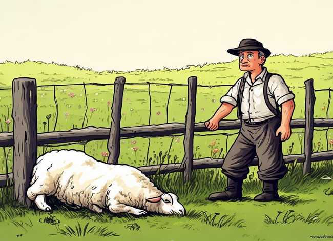 亡羊补牢寓言故事绘画a4纸竖版，亡羊补牢寓言故事绘本的画