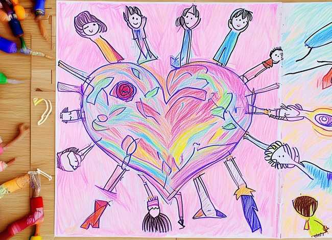 爱心故事儿童绘画，爱心故事简笔画