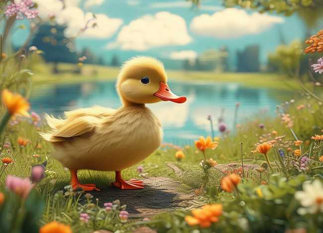 童话故事儿童画丑小鸭 - 丑小鸭的故事怎么画