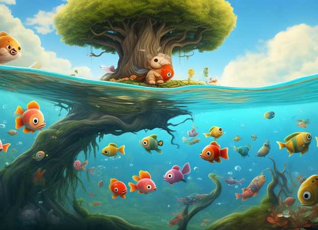 大海纽扣树叶小狗创编儿童故事 - 大海小鱼大树小鸟编童话故事 大海纽扣树叶小狗创编儿童故事 - 大海小鱼大树小鸟编童话故事