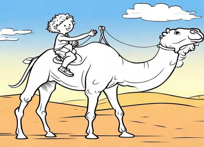 儿童骆驼线稿图 - 儿童骆驼线稿图片大全