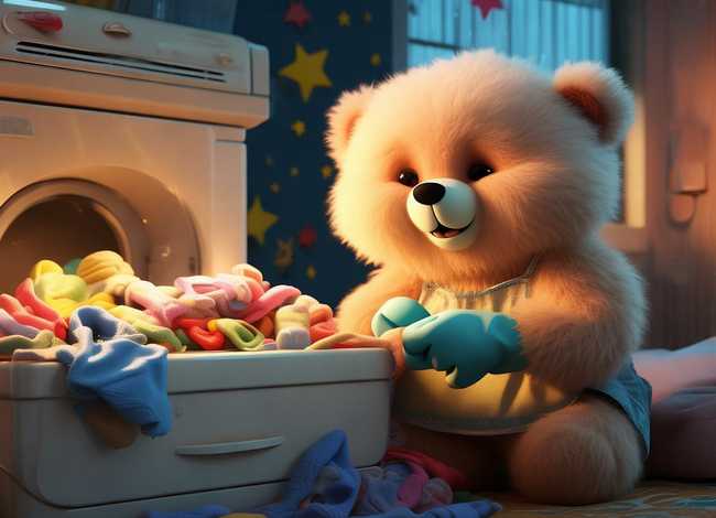 儿童睡前故事大笨熊洗袜子的故事，幼儿睡前故事洗袜子的小熊