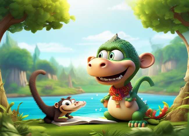 儿童英语小故事1一2分钟易背猴子和鳄鱼ppt（初中英语猴子和鳄鱼的故事）