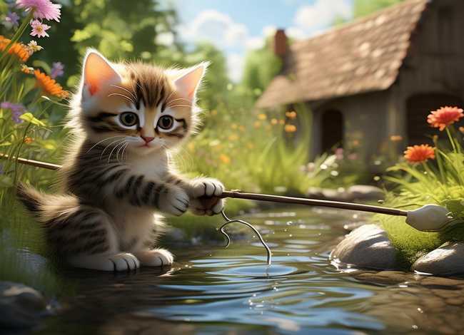 小猫钓鱼的故事完整版儿童视频 - 小猫钓鱼的视频故事视频