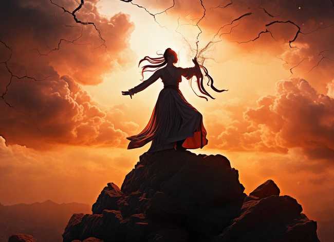 神话故事画图片，神话故事画图片女娲补天