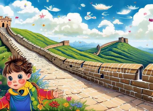 万里长城的儿童故事完整版；万里长城的儿童画