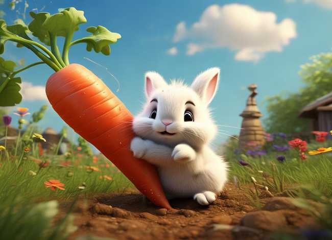 小兔拔萝卜故事（小兔拔萝卜故事书图片）