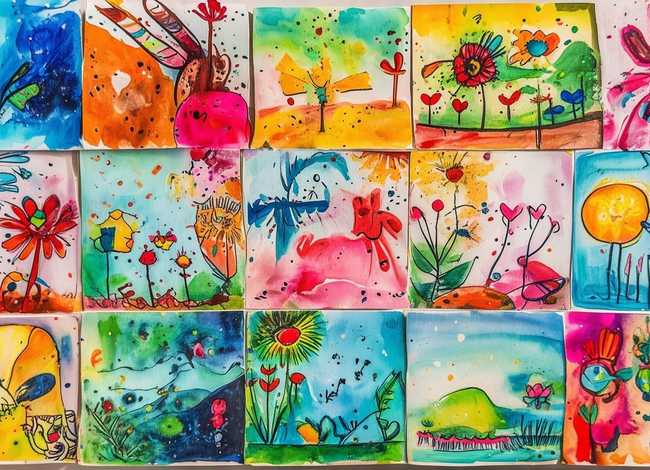 水粉儿童绘画、水粉儿童绘画图片大全