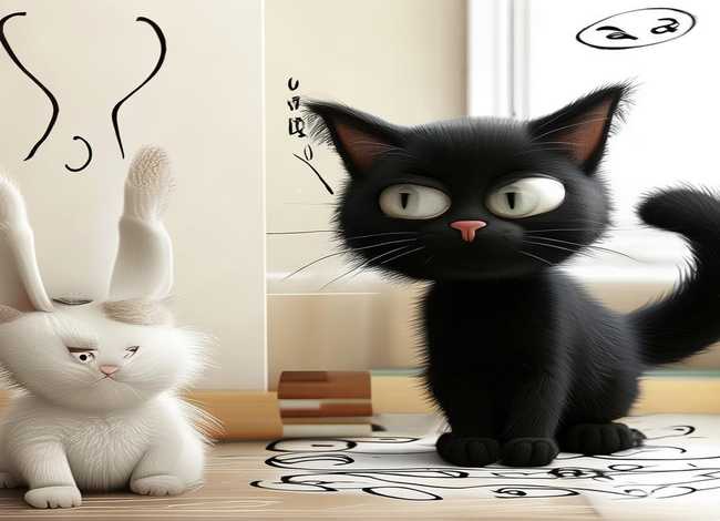 猫小帅成语故事画蛇添足、兔小贝成语故事画蛇添足视频