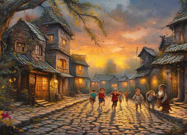 家乡故事绘画作品；家乡故事绘画作品图片