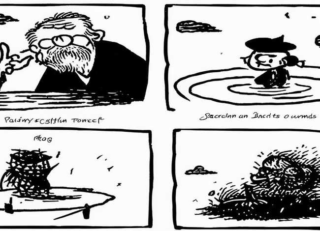 连环画成语故事简笔画、成语故事连环画简笔画四张