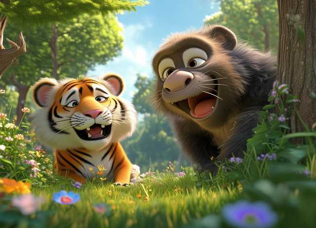 儿童故事老虎和猩猩、老虎和猩猩的故事