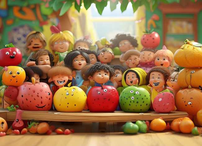 儿童故事水果一家人、幼儿园中班水果一家人故事