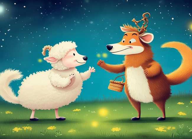 狼与羊的故事儿童画、狼与羊的小故事