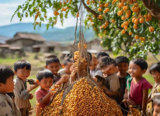 农村儿童吊杏核照片大全，吊干杏儿童能吃吗