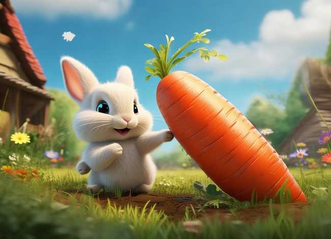 小兔拔萝卜故事（小兔拔萝卜故事书图片）