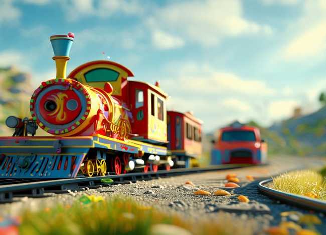走在路上的小火车儿童故事（火车走在公路上的视频）