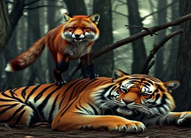 狐假虎威寓言故事（狐假虎威寓言故事200字）