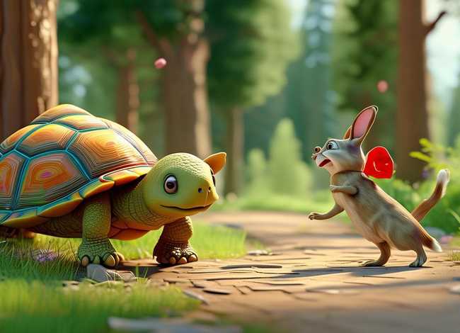 五岁儿童故事龟兔赛跑；幼儿故事《龟兔赛跑》