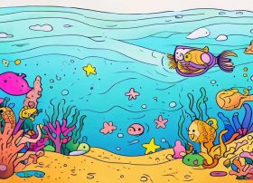 儿童海底世界简笔画 儿童海底世界简笔画超简单