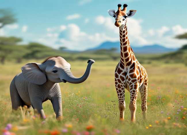 大象和长颈鹿的儿童故事（长颈鹿和大象交朋友的故事）