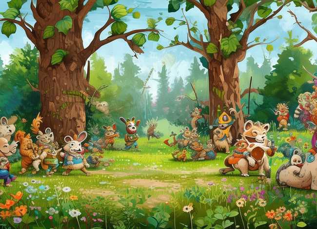 童画故事森林的战争 - 森林的故事画画