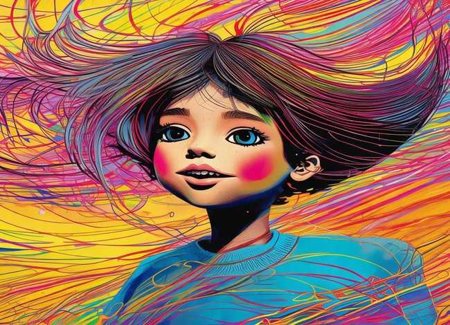 线条画小孩视频（线条画小孩图片）