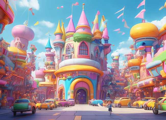 儿童科幻城市 - 科幻城堡儿童画