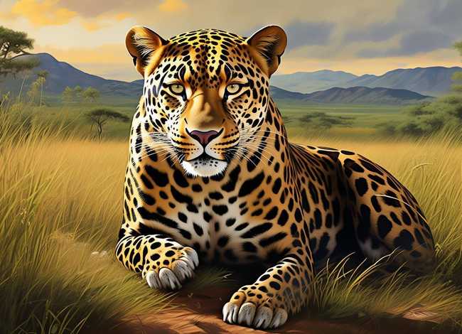 豹故事插画素材，豹子绘画素材