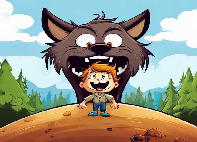 狼来了儿童故事绘画 - 狼来了儿童绘画作品