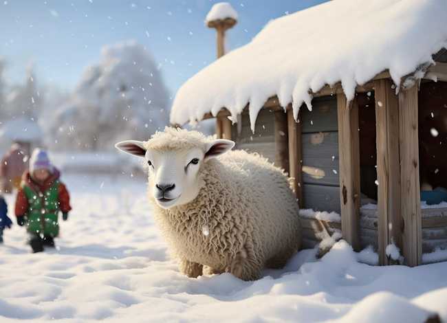 故事-狼和小羊，故事-狼和小羊幼儿园,一个下雪天,一只冻僵的羊