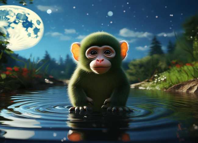 小猴子捞月亮故事、小猴子捞月亮故事完整版