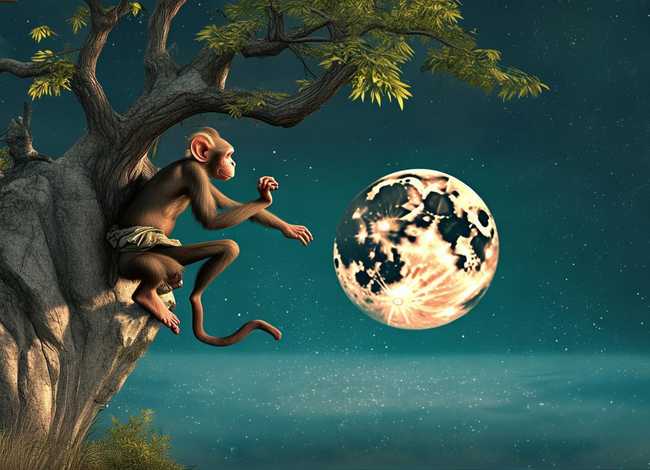 猴子捞月故事图片、猴子捞月故事图片连环画