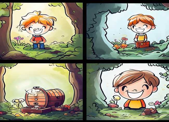 儿童四格画小故事（简笔画四格画一个小故事）