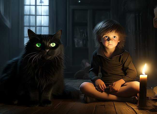 儿童故事黑猫 - 黑猫的故事鬼故事