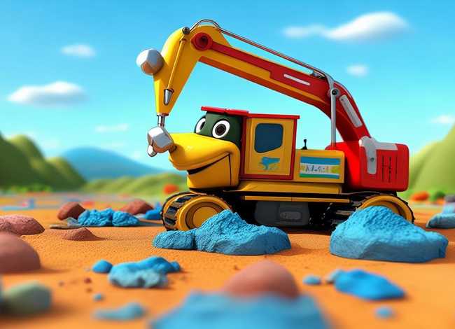 挖土机动画片视频儿童英文、挖土机英语动画片视频播放