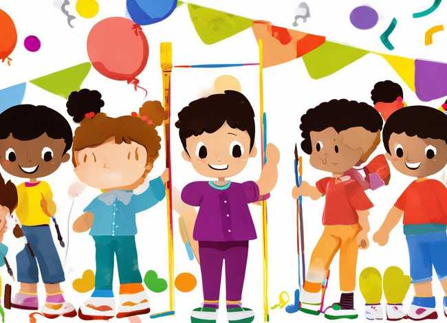 英语儿童画1-6年级 - 六一儿童节英语画画超级简单少字