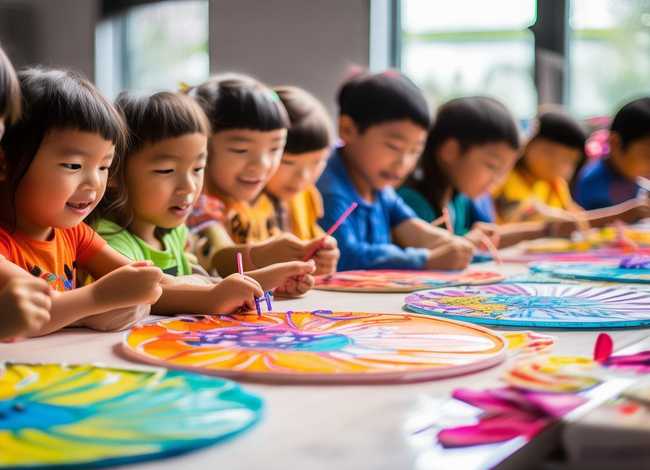 团扇绘画图案儿童教学；团扇绘画图案儿童教学图片