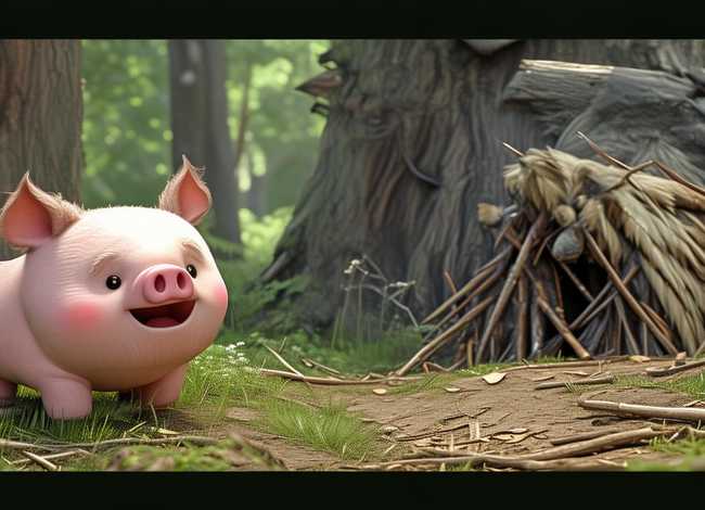 儿童故事大全一只小猪和狼 - 一只小猪和一只大灰狼的故事mp3